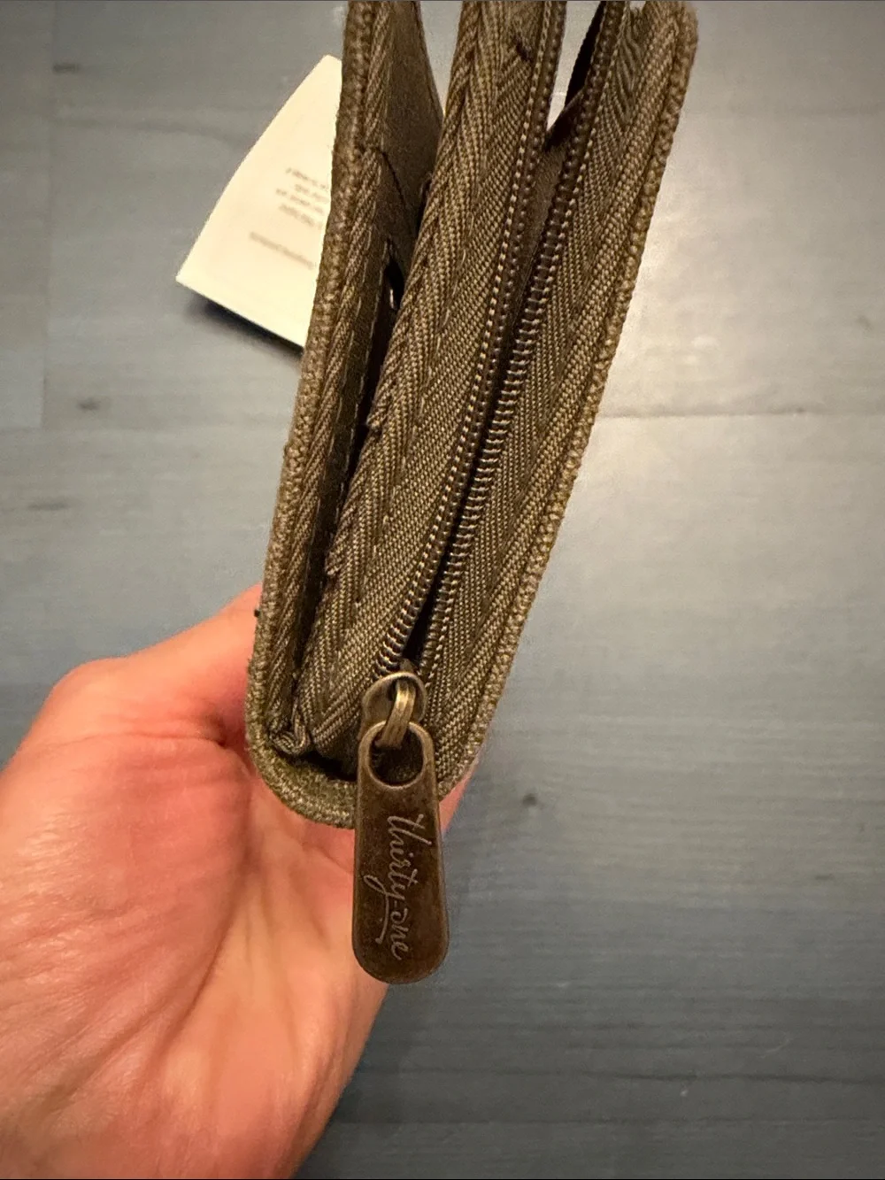thirty-one Olive Green Compact Canvas Wallet with ID Window